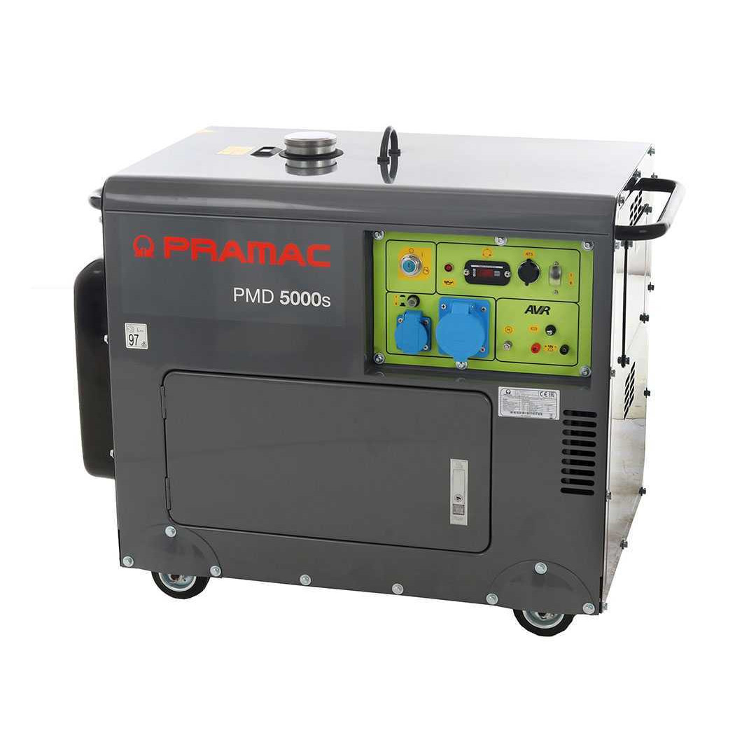 Pramac Silenced PMD5000s single-phase diesel generator 4.2 kW - With wheels